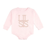 Lil Sis Pearl Patch Long Sleeve Romper - Ballet