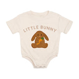 Little Bunny Patch Easter Short Sleeve Romper - Natural