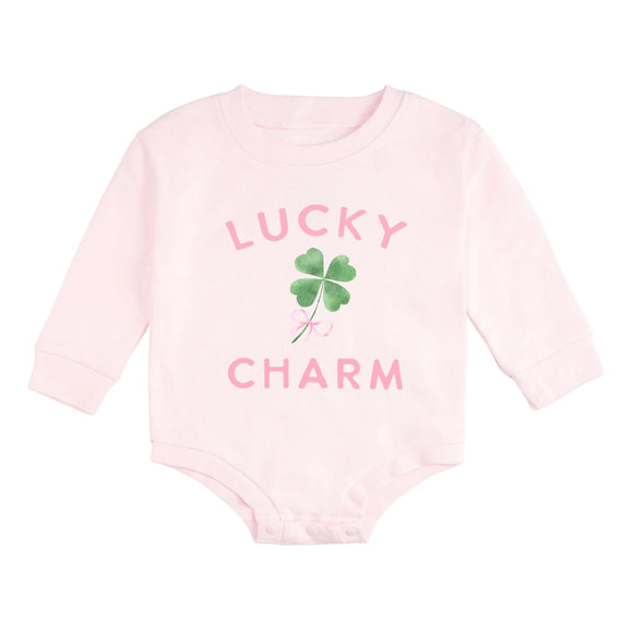 Lucky Charm St. Patrick's Day Long Sleeve Romper - Ballet