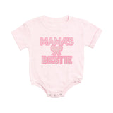 Mama's Bestie Pearl Patch Short Sleeve Romper - Ballet