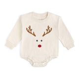 Red Nose Reindeer Christmas Long Sleeve Romper