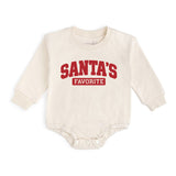 Santa's Favorite Puff Ink Christmas Long Sleeve Romper