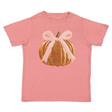 Coquette Pumpkin Sequin Patch Short Sleeve T-Shirt