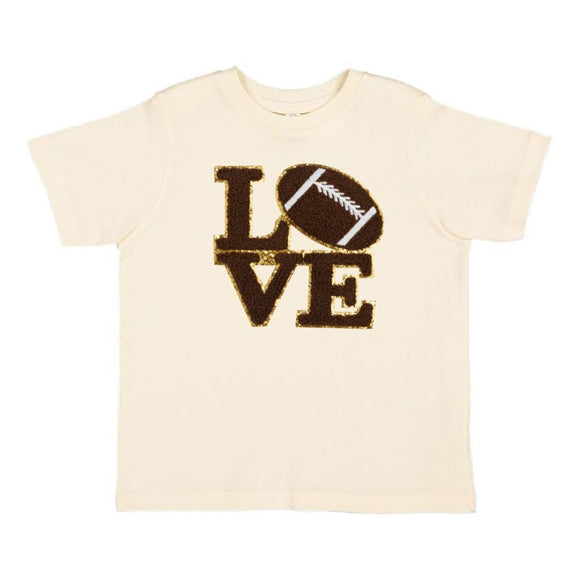 Football Love Patch Short Sleeve T-Shirt - Natural