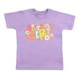 Groovy Birthday Girl Short Sleeve T-Shirt - Lavender