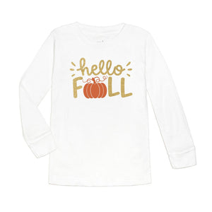 Hello Fall Long Sleeve Shirt - White