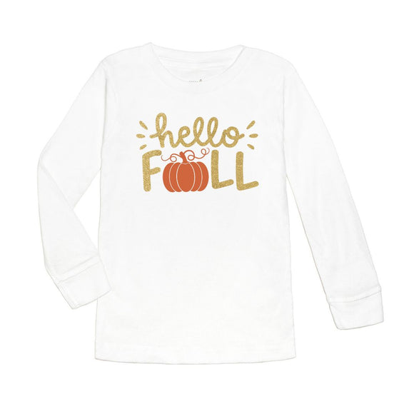 Hello Fall Long Sleeve Shirt - White