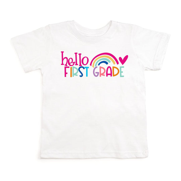 Hello First Grade Short Sleeve T-Shirt - White
