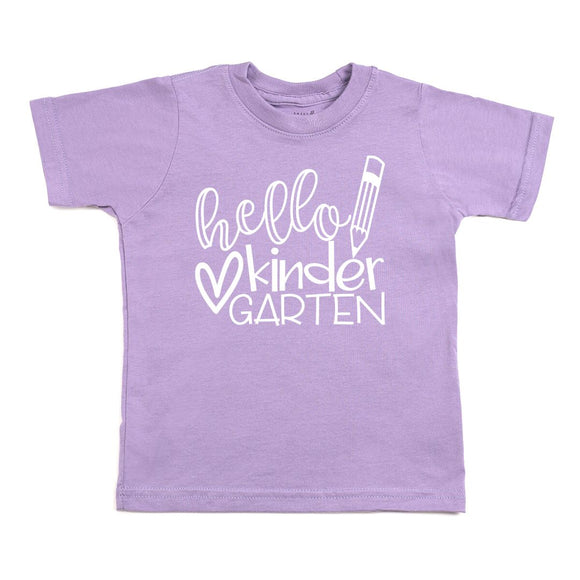 Hello Kindergarten Short Sleeve T-Shirt - Lavender