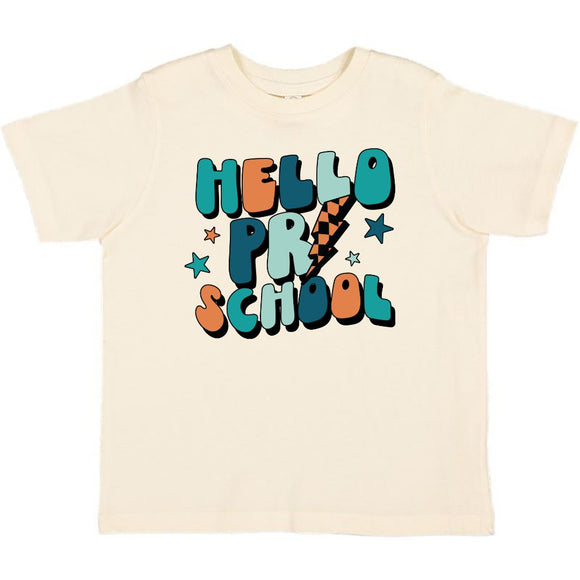Hello Preschool Short Sleeve T-Shirt - Natural
