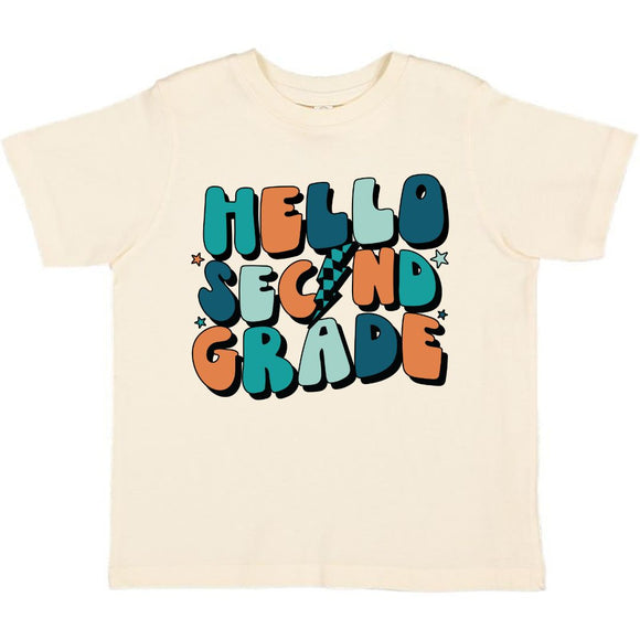 Hello Second Grade Short Sleeve T-Shirt - Natural