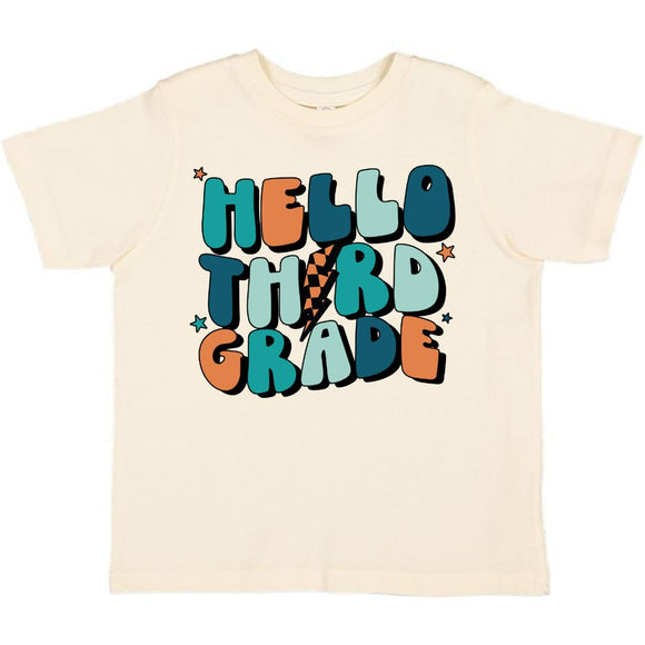 Hello Third Grade Short Sleeve T-Shirt - Natural