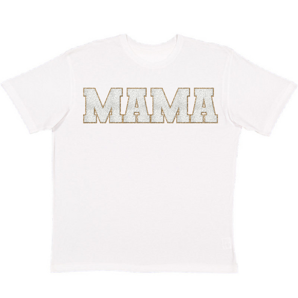 Mama Patch Adult Short Sleeve T-Shirt - White
