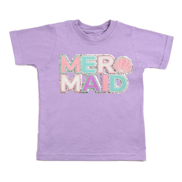 Mermaid Patch Short Sleeve T-Shirt - Lavender