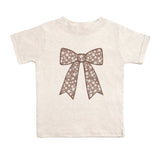 Mocha Floral Bow Patch Short Sleeve T-Shirt