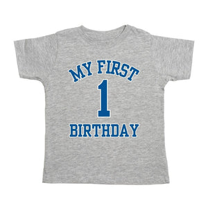 My First Birthday Short Sleeve T-Shirt - Gray