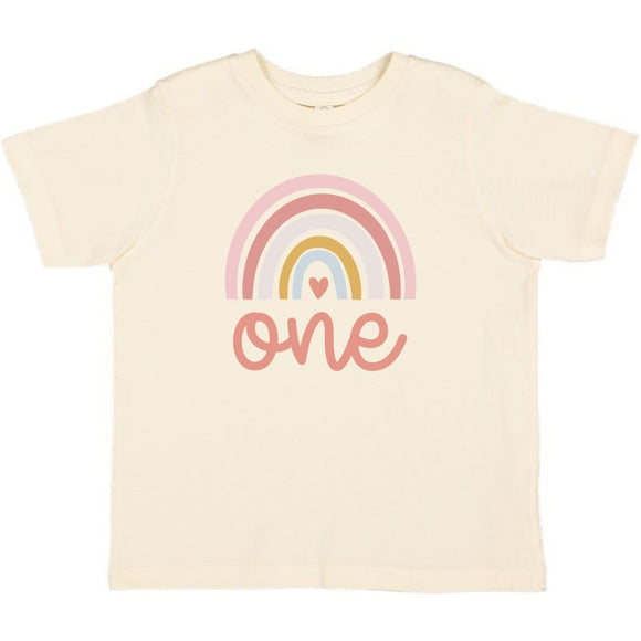 One Boho Rainbow Short Sleeve T-Shirt - Natural
