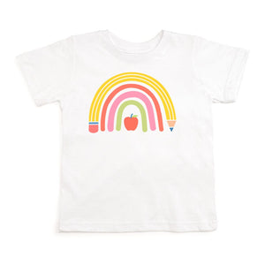 Pencil Rainbow Short Sleeve T-Shirt - White