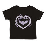 Rhinestone Bat Patch Halloween Short Sleeve T-Shirt