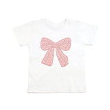 Rose Shimmer Bow Patch Short Sleeve T-Shirt