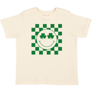 Shamrock Smiley St. Patrick's Day Short Sleeve T-Shirt - Natural