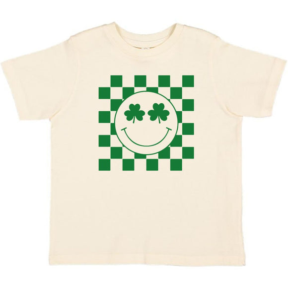 Shamrock Smiley St. Patrick's Day Short Sleeve T-Shirt - Natural