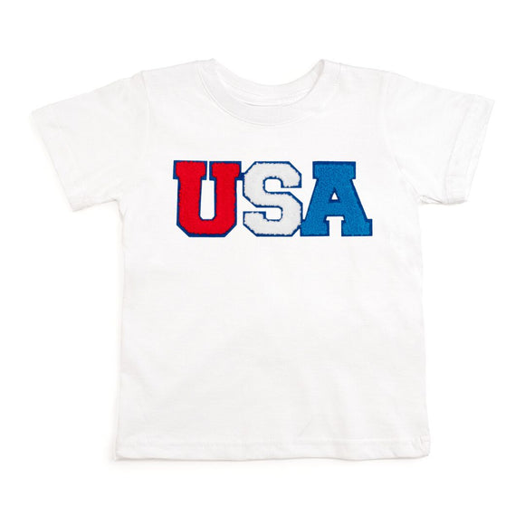 USA Patch Short Sleeve T-Shirt - White
