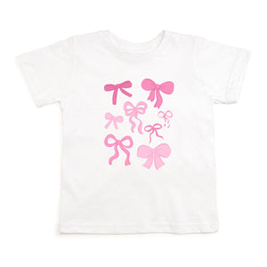 Coquette Bow Doodle Short Sleeve T-Shirt - White