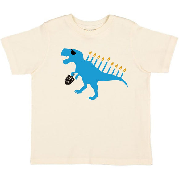 Menorasaurus Hanukkah Short Sleeve T-Shirt - Natural