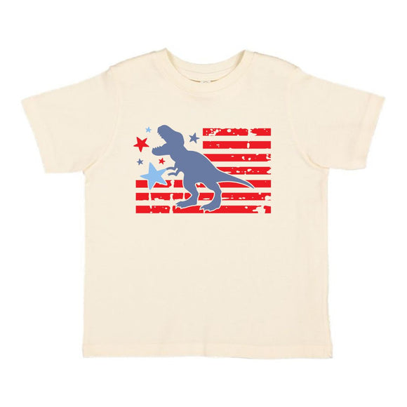 All American Dino Short Sleeve T-Shirt - Natural
