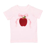 Apple Rhinestone Patch Short Sleeve T-Shirt