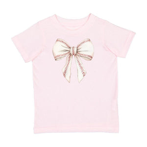Baseball Bow Short Sleeve T-Shirt - Ballet