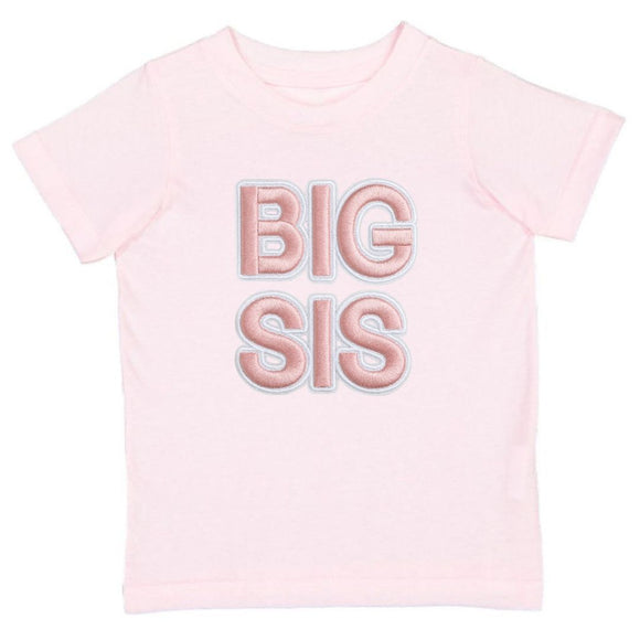 Big Sis Embroidered Patch Short Sleeve T-Shirt - Ballet
