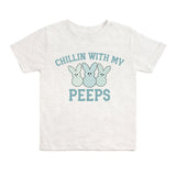 Chillin With My Peeps Checker Easter Short Sleeve T-Shirt - Ash