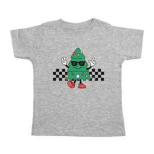 Christmas Tree Dude Short Sleeve T-Shirt - Gray