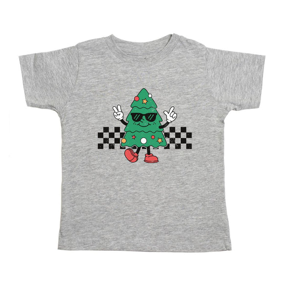 Christmas Tree Dude Short Sleeve T-Shirt - Gray