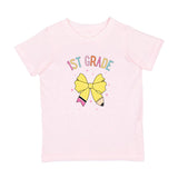 First Grade Pencil Bow Short Sleeve T-Shirt