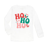 Ho Ho Ho Christmas Long Sleeve Shirt - White