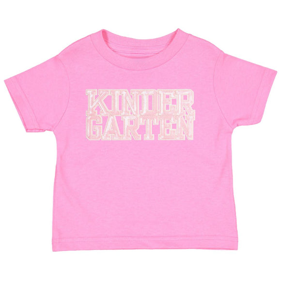 Kindergarten Sequin Patch Short Sleeve T-Shirt - Raspberry