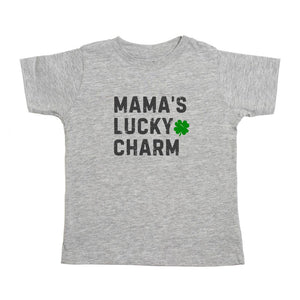 Mama's Lucky Charm St. Patrick's Day Short Sleeve T-Shirt - Gray
