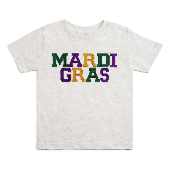 Mardi Gras Patch Short Sleeve T-Shirt - Ash