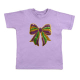 Mardi Gras Sequin Bow Patch Short Sleeve T-Shirt