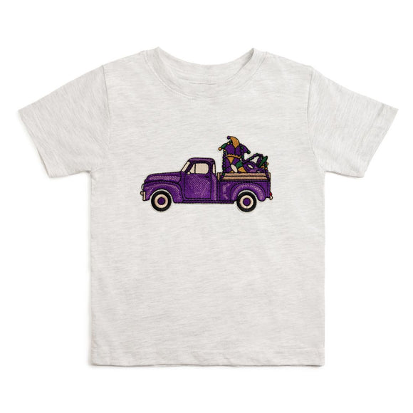 Mardi Gras Truck Patch Short Sleeve T-Shirt - Ash