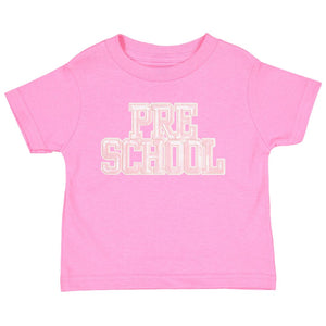 Preschool Sequin Patch Short Sleeve T-Shirt - Raspberry