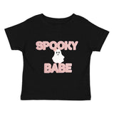 Spooky Babe Patch Halloween Short Sleeve T-Shirt - Black