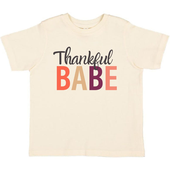 Thankful Babe Thanksgiving Short Sleeve T-Shirt - Natural