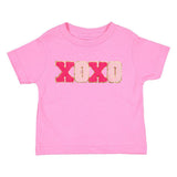 XOXO Patch Valentine's Day Short Sleeve T-Shirt - Raspberry