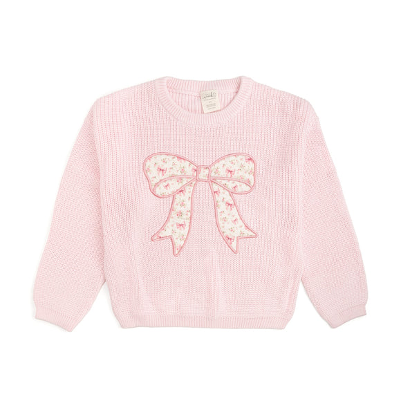 Ditsy Floral Bow Knit Sweater
