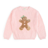 Gingerbread Sequin Patch Christmas Sweater