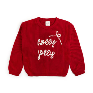 Holly Jolly Bow Christmas Knit Sweater